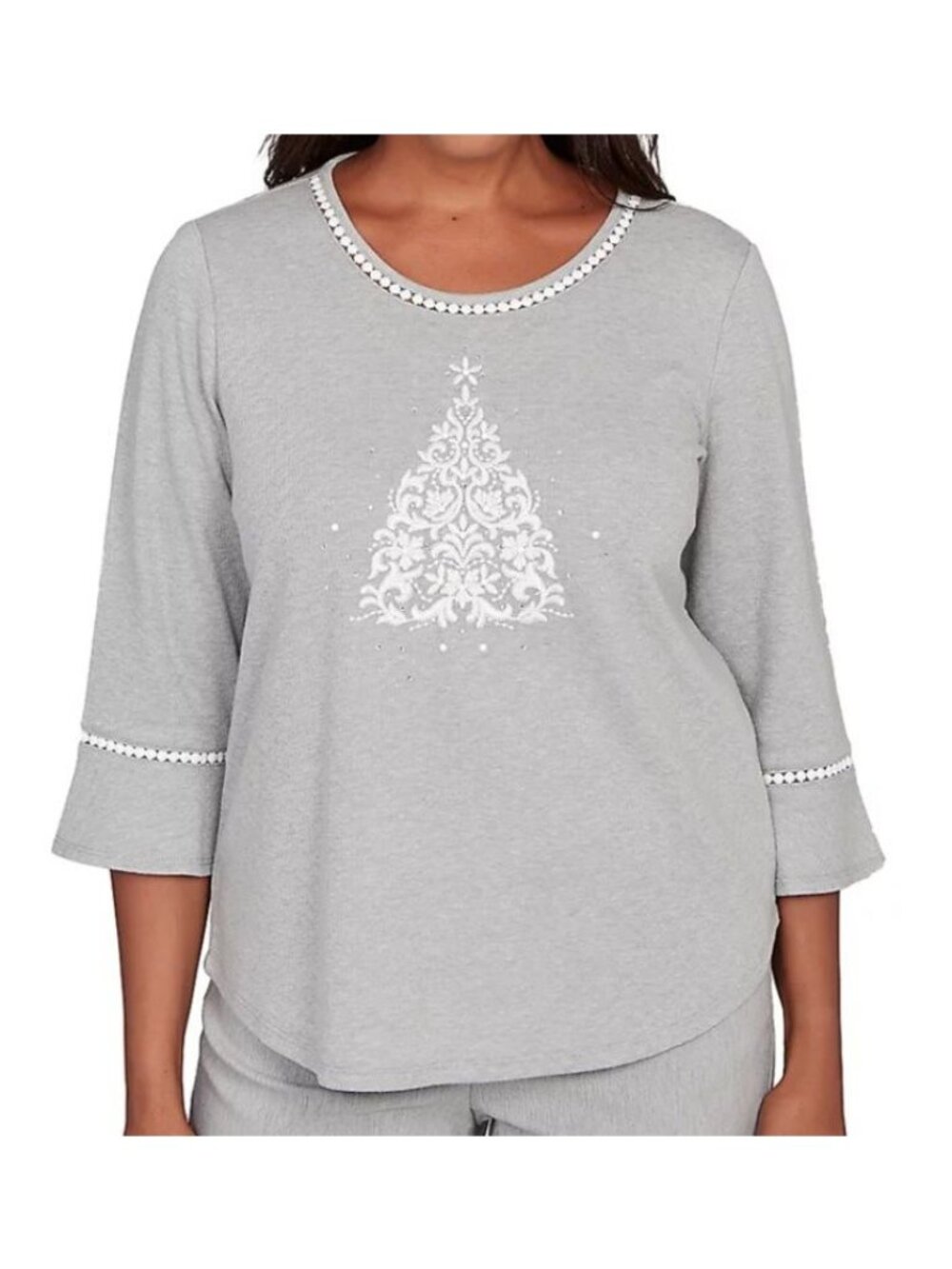 Alfred Dunner Christmas Tree Motif Top 1X